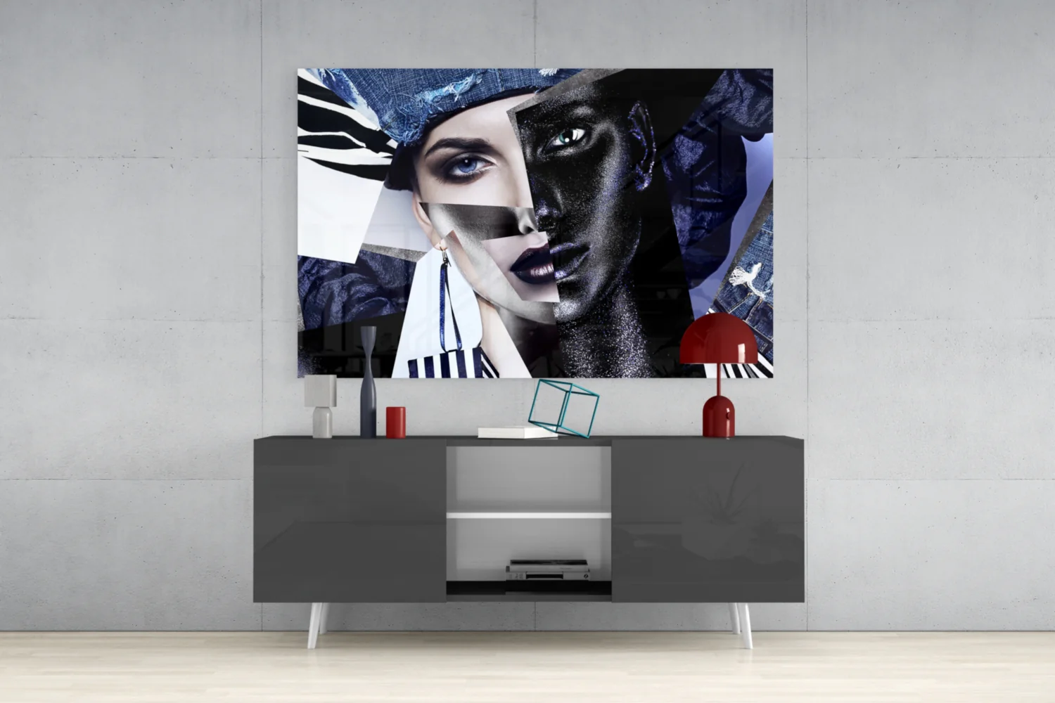 Abstract Woman Portrait Glass Wall Art - Image 8