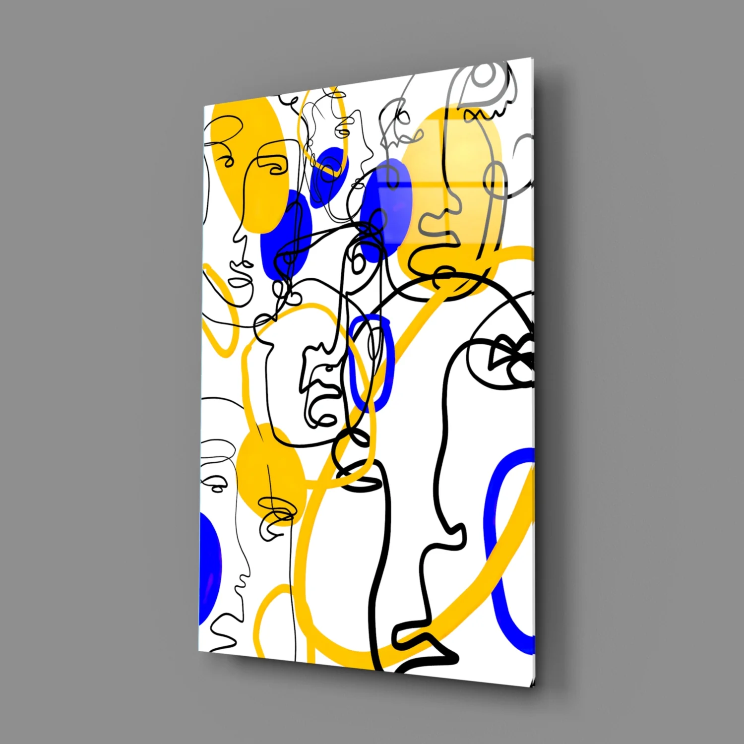 Abstract Faces Glass Wall Art - Image 2