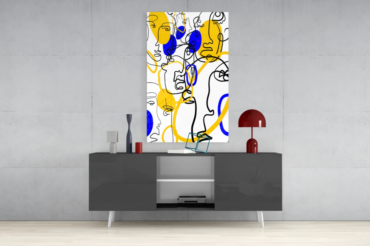 Abstract Faces Glass Wall Art - Image 8