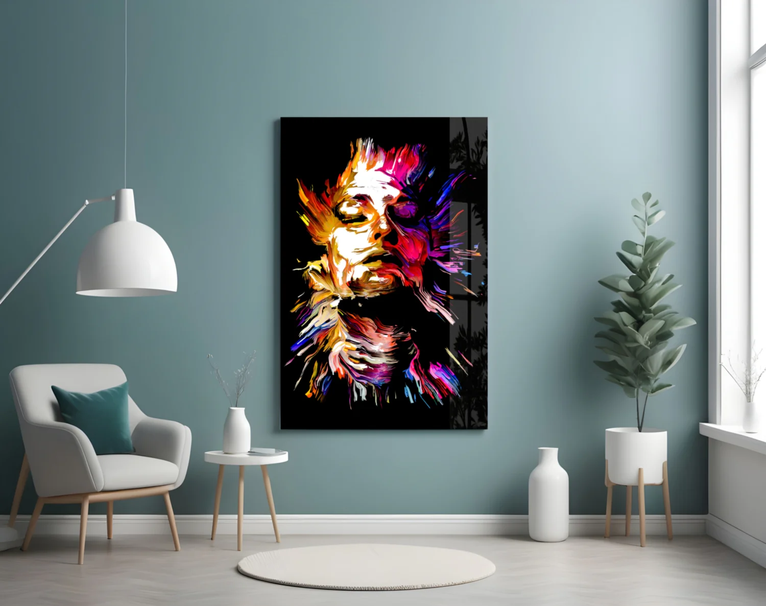 Abstract Portrait Glass Wall Art - Image 4