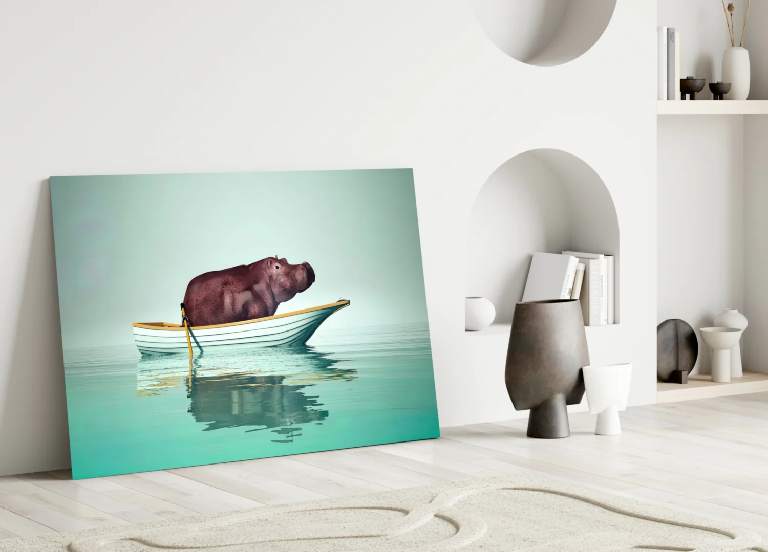 Hippo Glass Wall Art - Image 3