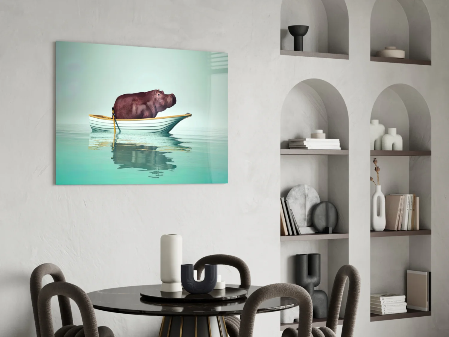 Hippo Glass Wall Art - Image 5