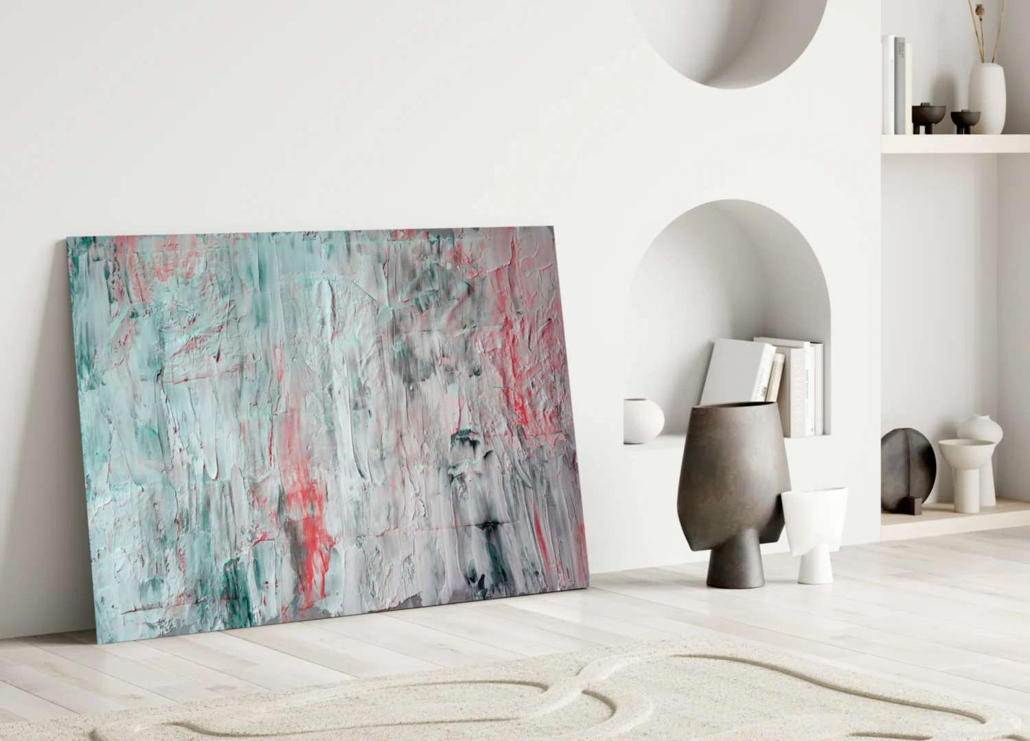 Oil Art Effect Abstract Pattern Glass Wall Art - Image 3