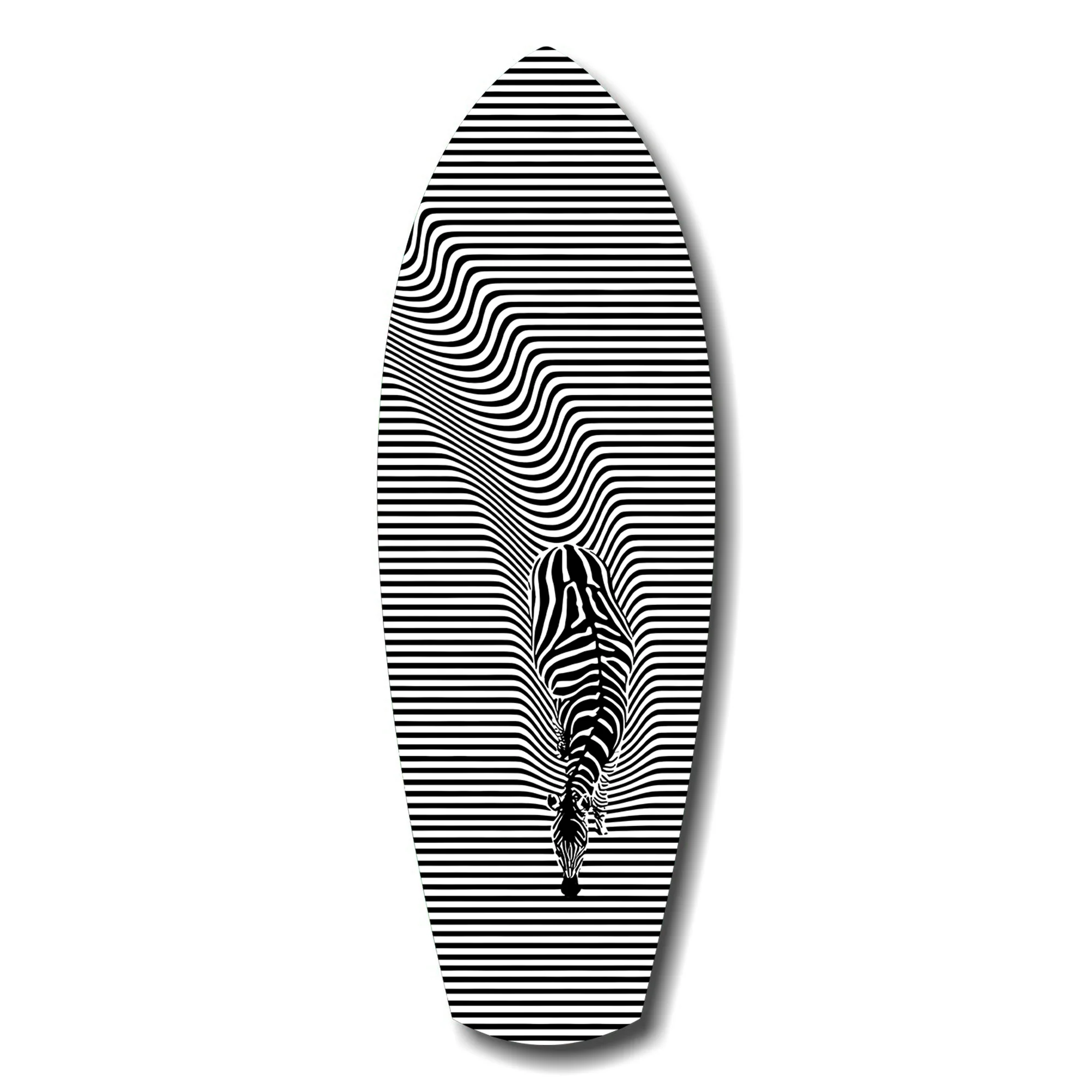 Optical Zebra Wave Lines Glass Wall Art - Image 7