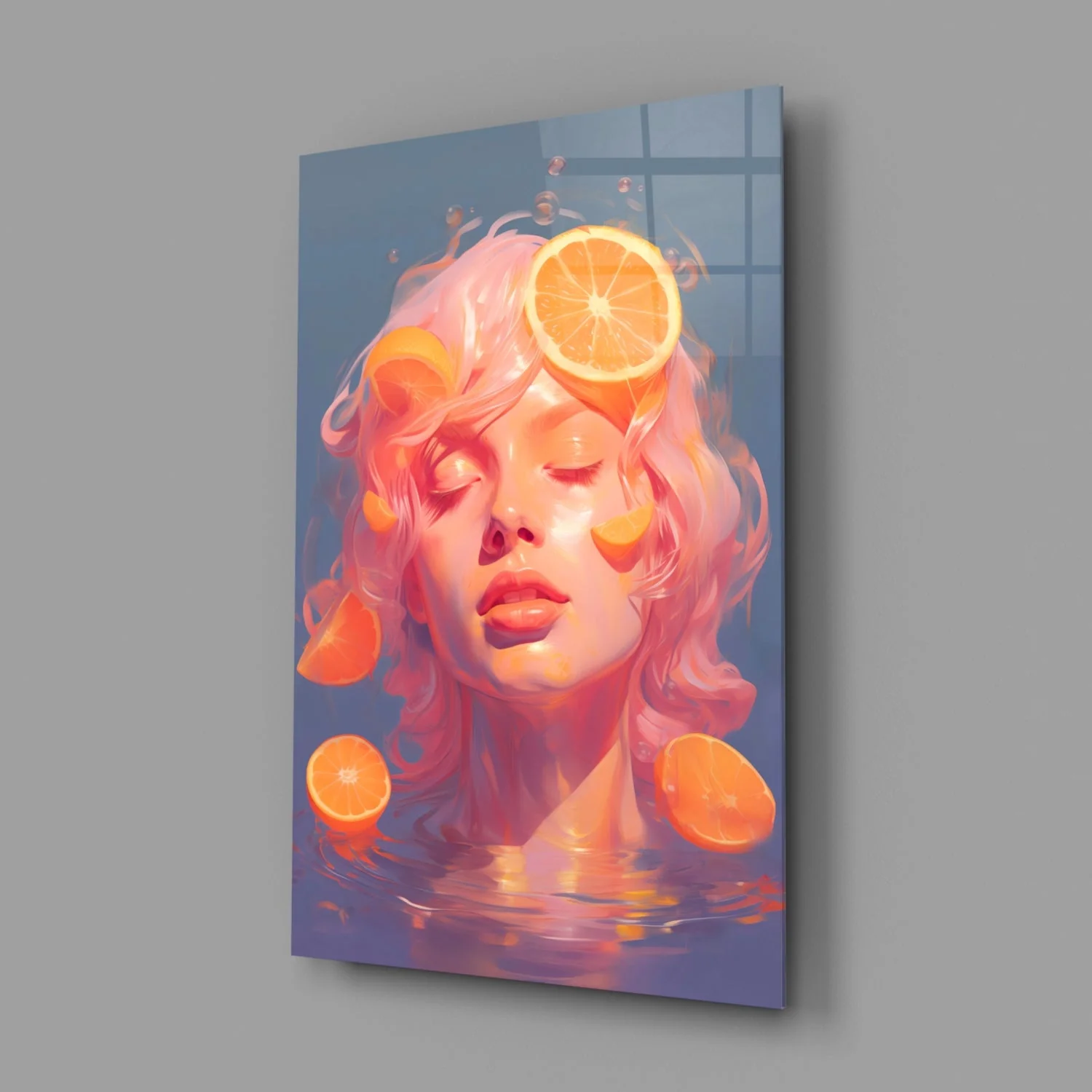 Orange Bubbles Glass Wall Art || Designer Collection - Image 2