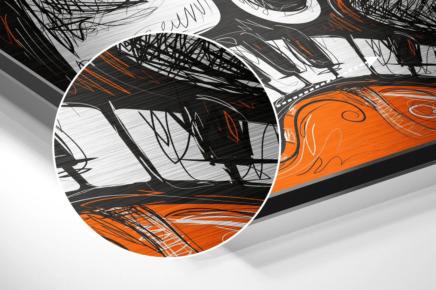 Orange Faces Piano Keys Brushed Aluminium Dibond Wall Art - Image 3
