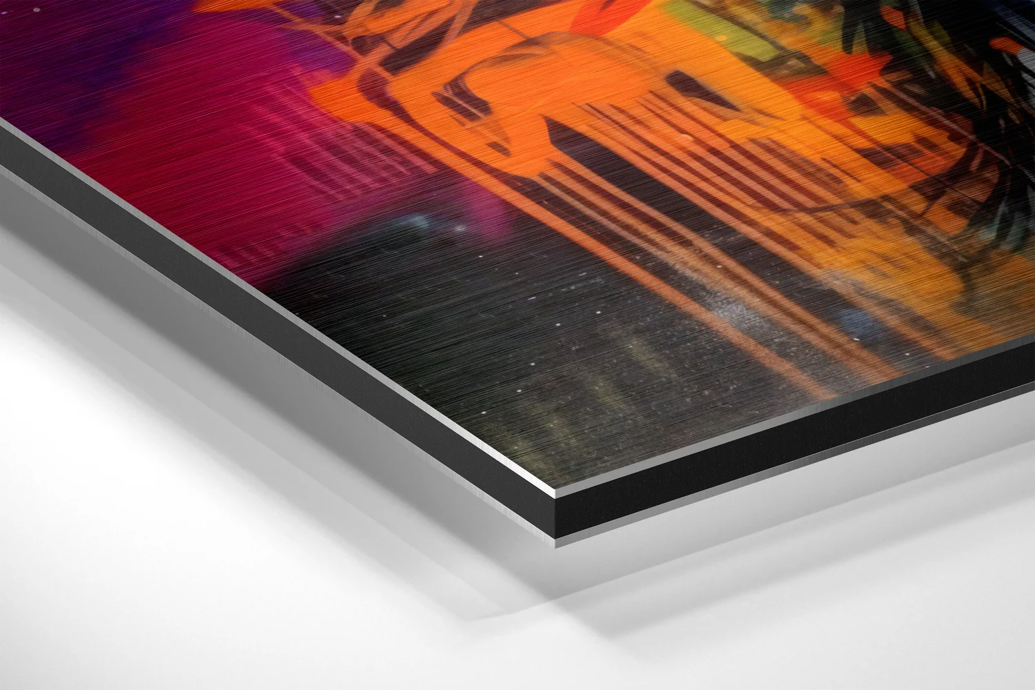 Orange Headscarf Graffiti Woman Brushed Aluminum Dibond Wall Art - Image 2