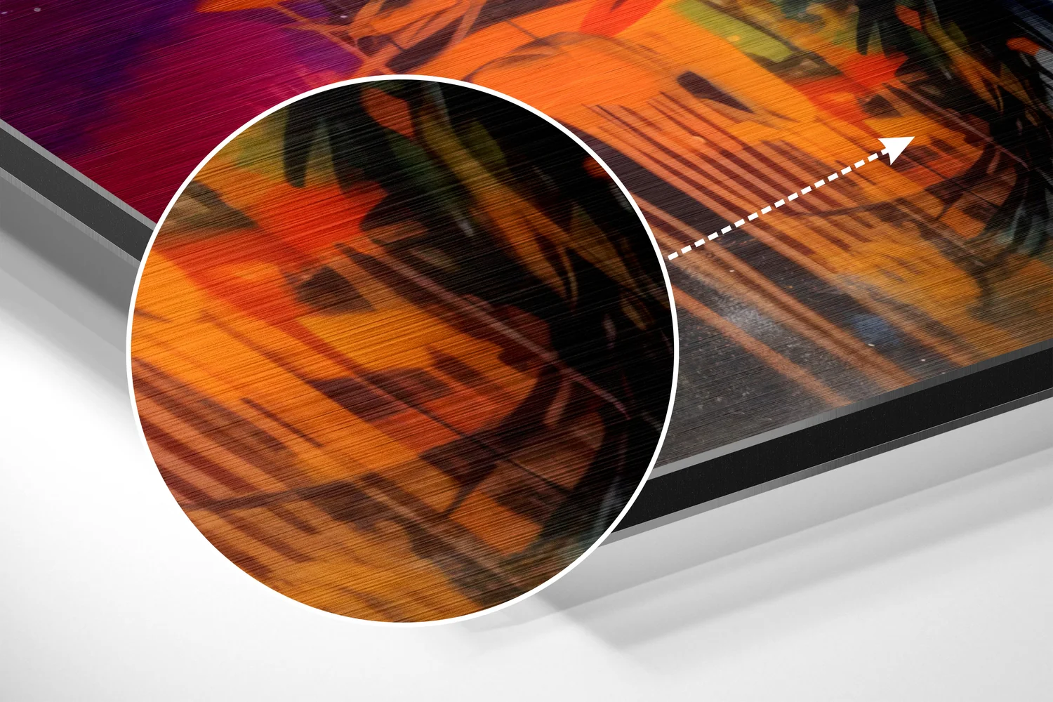 Orange Headscarf Graffiti Woman Brushed Aluminum Dibond Wall Art - Image 3