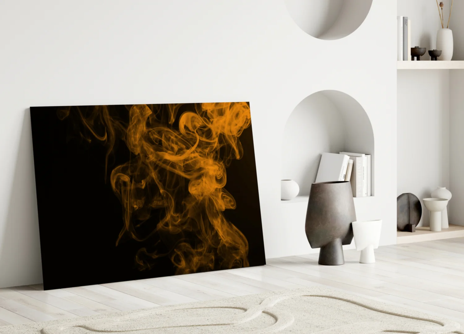 Orange Smoke Glass Wall Art - Image 3