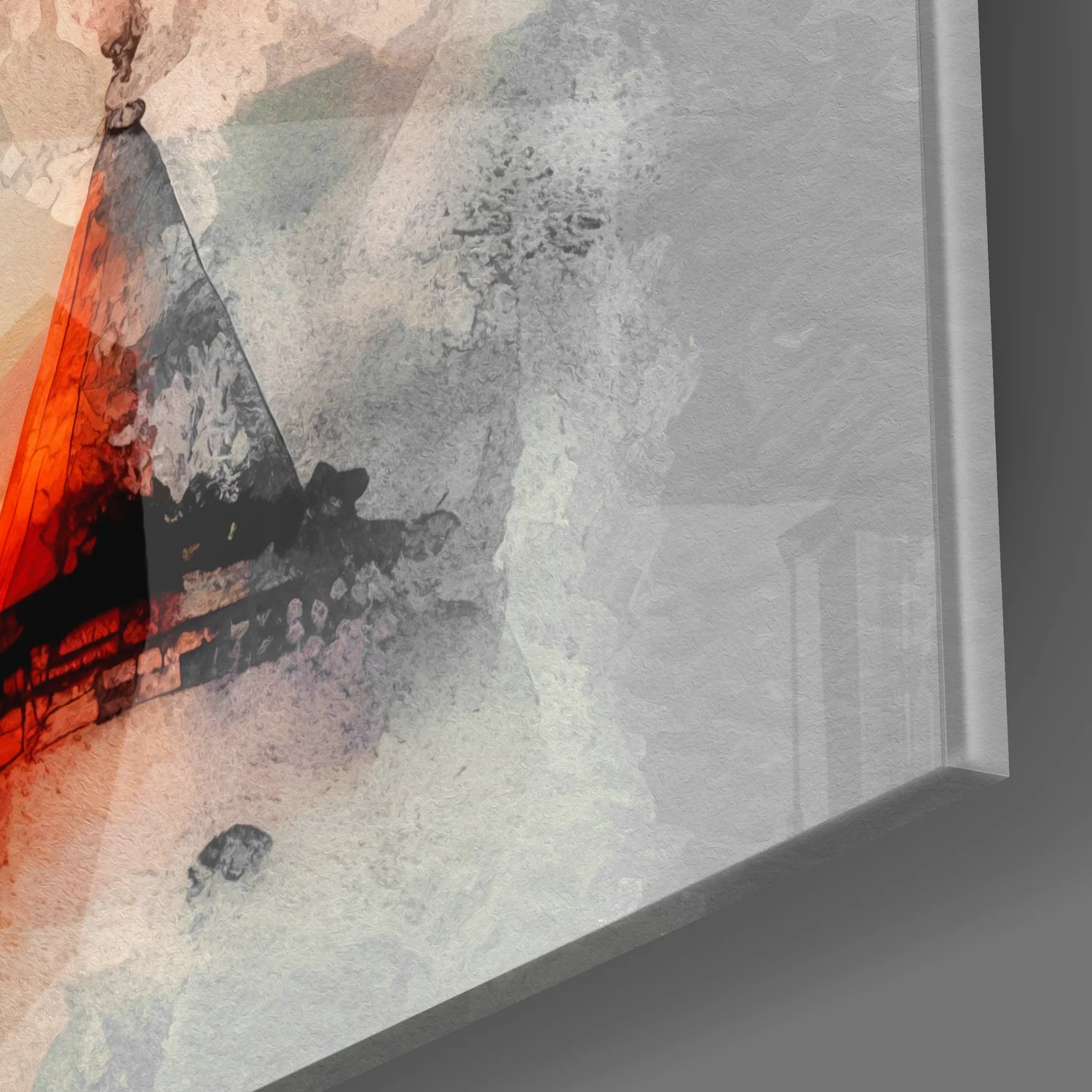 Orange Splash Galata Tower Glass Wall Art - Image 3