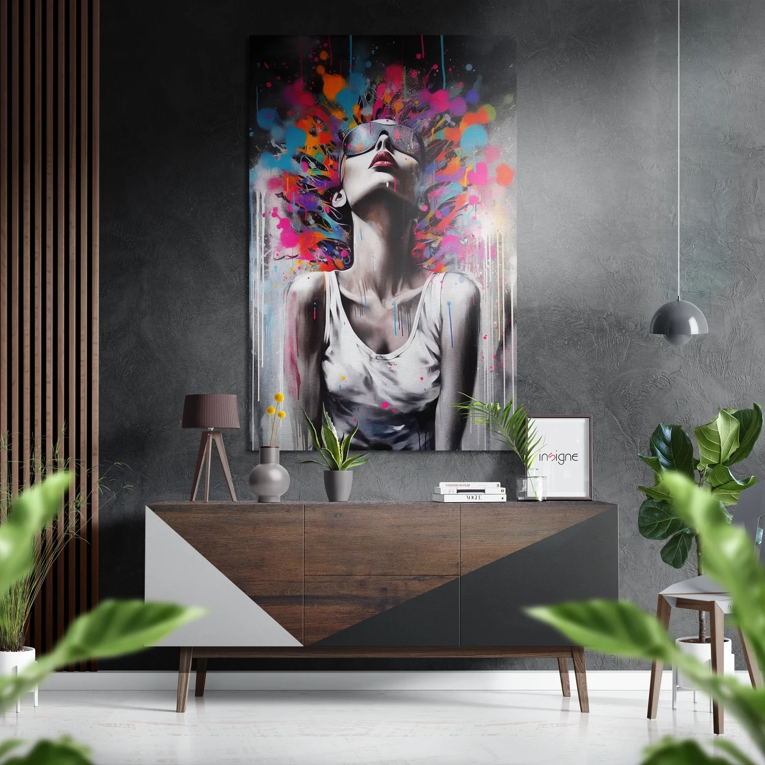 Paint Explosion Mind Woman Brushed Aluminum Dibond Wall Art