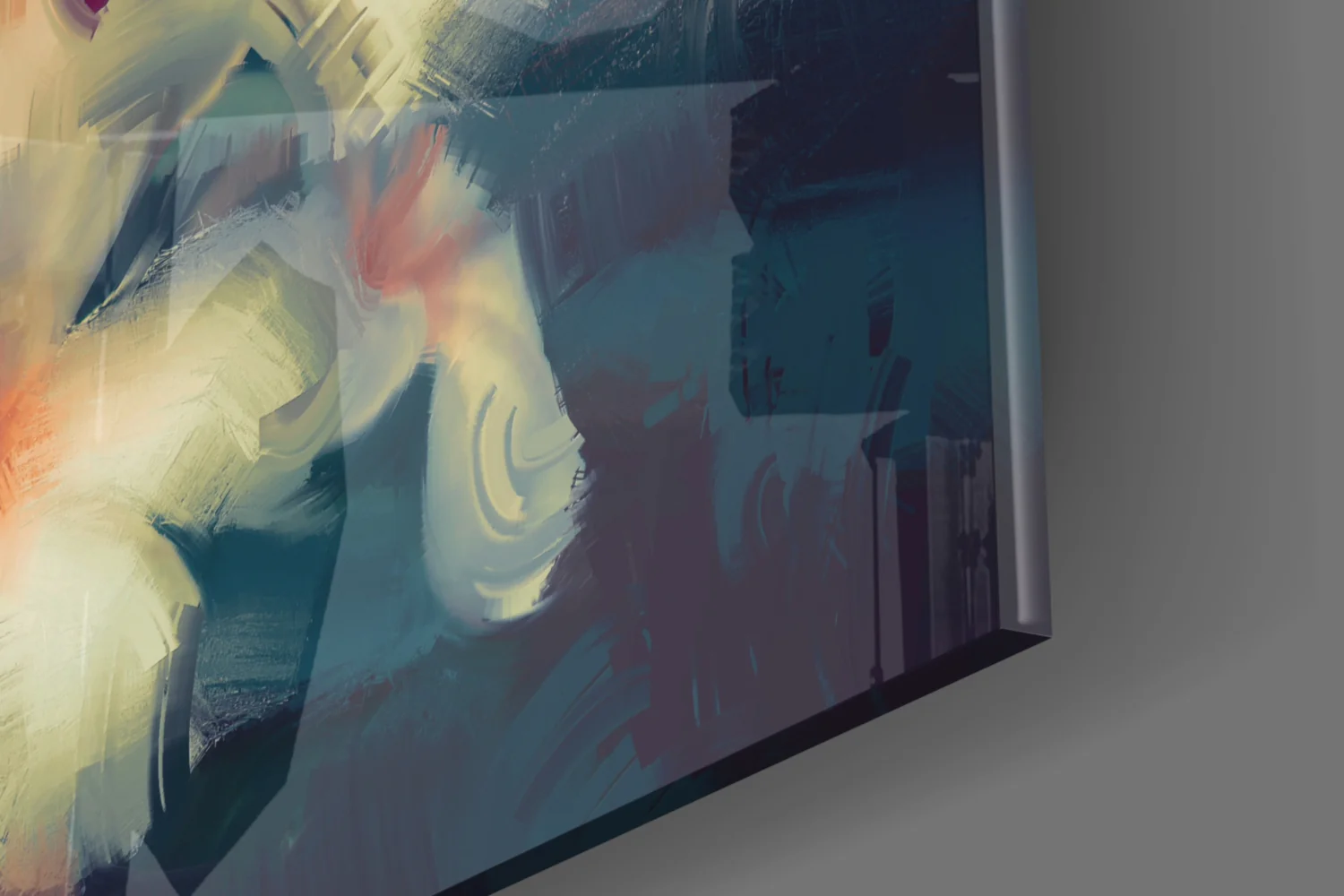 Painterly White Plumeria Glass Wall Art - Image 7