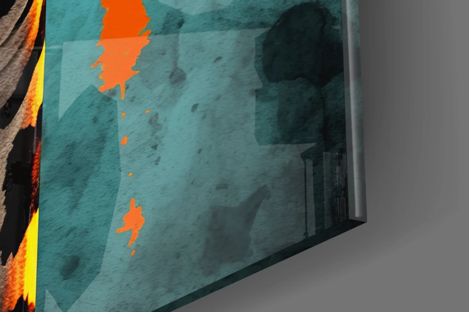 Paisley Shades Giraffe Dark Teal Glass Wall Art - Image 7