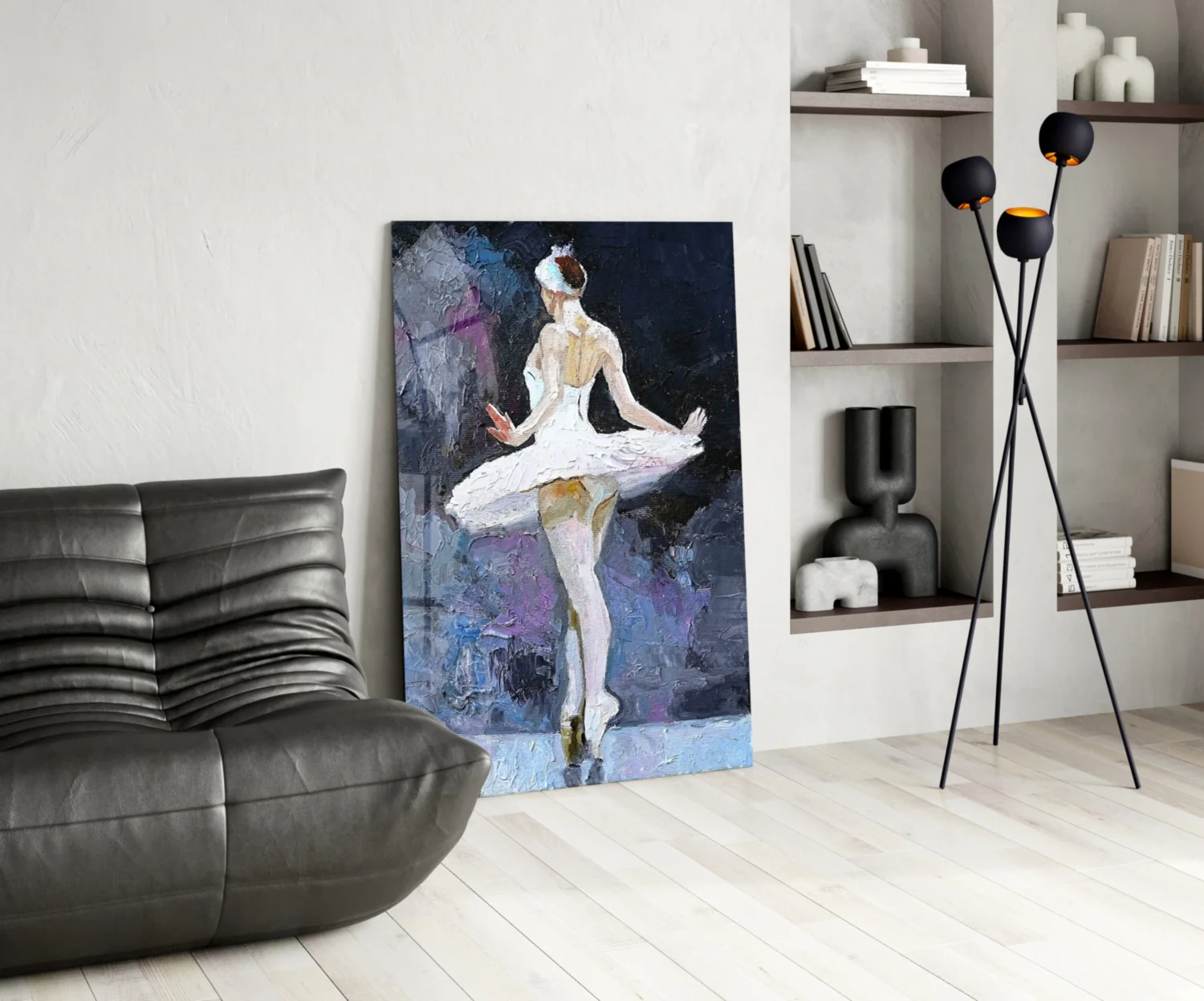 Palette Knife White Tutu Ballerina Glass Wall Art - Image 6