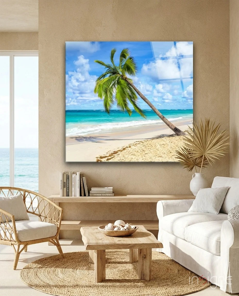 Palm Tree Glass Wall Art