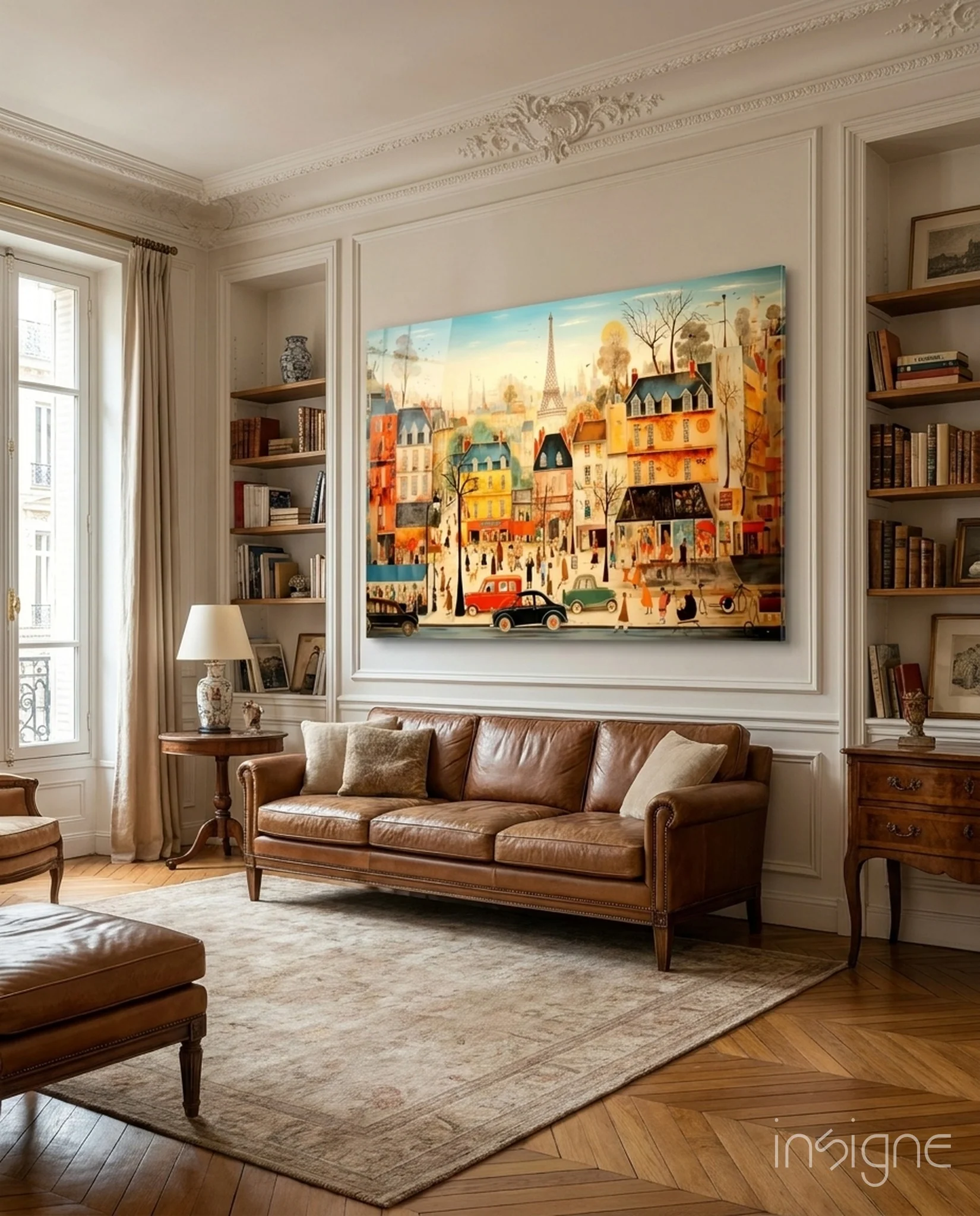 Paris' City Life Glass Wall Art|| Designer's Collection
