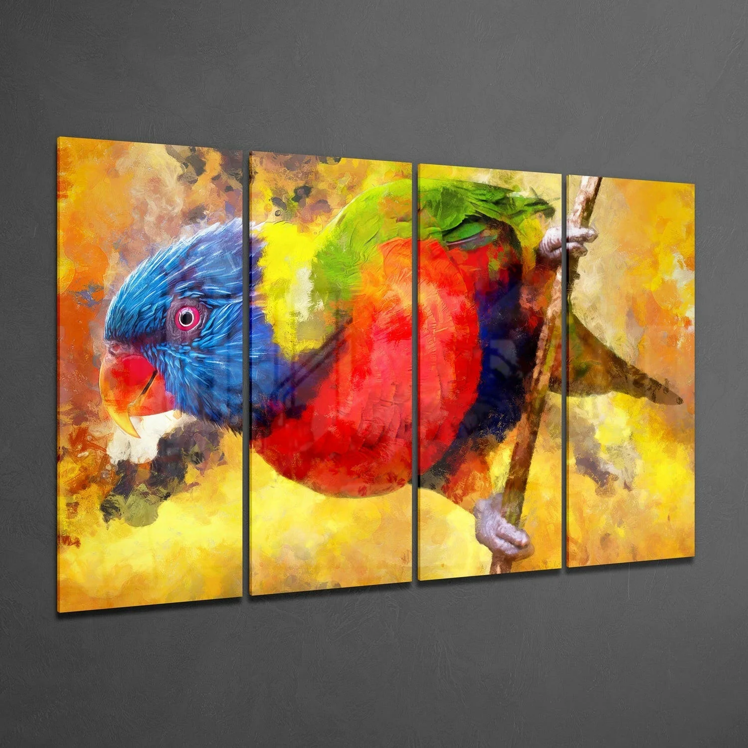 Parrot 4 Pieces Mega Glass Wall Art (59"x36") - Image 2