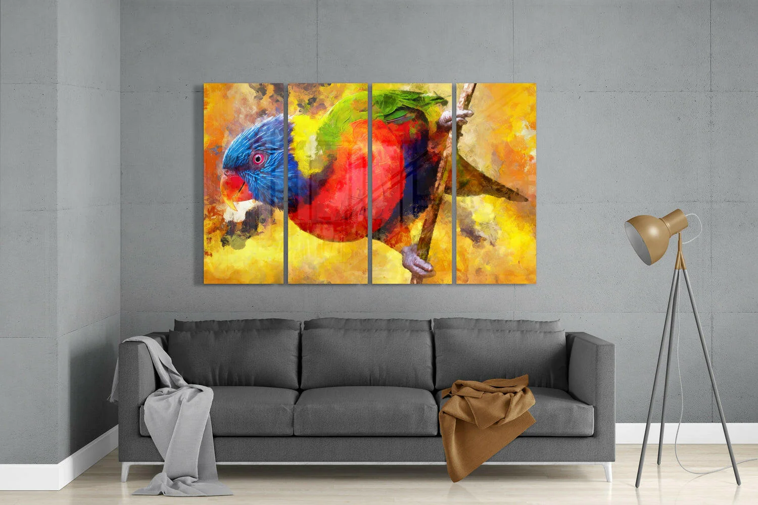 Parrot 4 Pieces Mega Glass Wall Art (59"x36") - Image 3