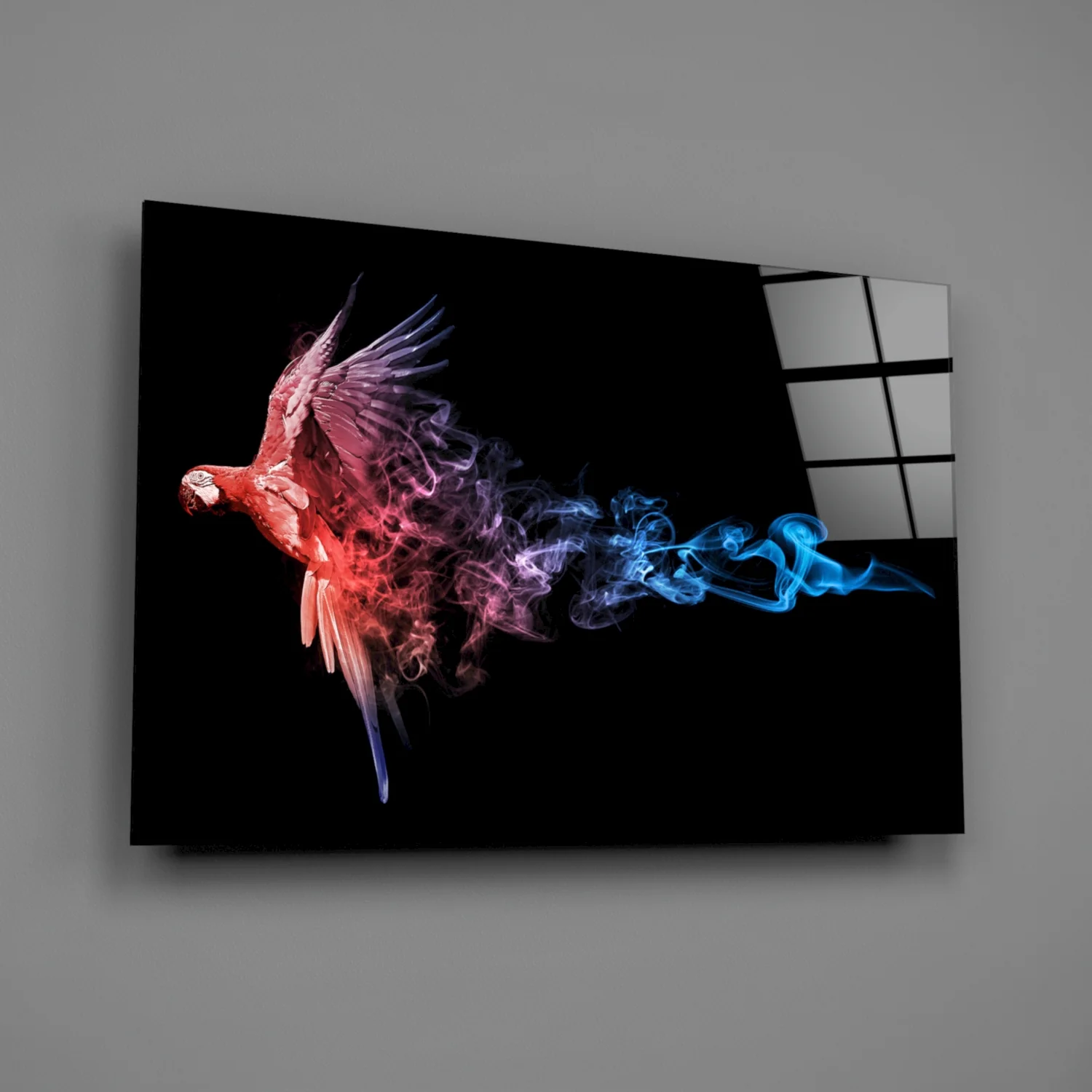 Parrot Smoke Fire Ice Glass Wall Art - Image 2