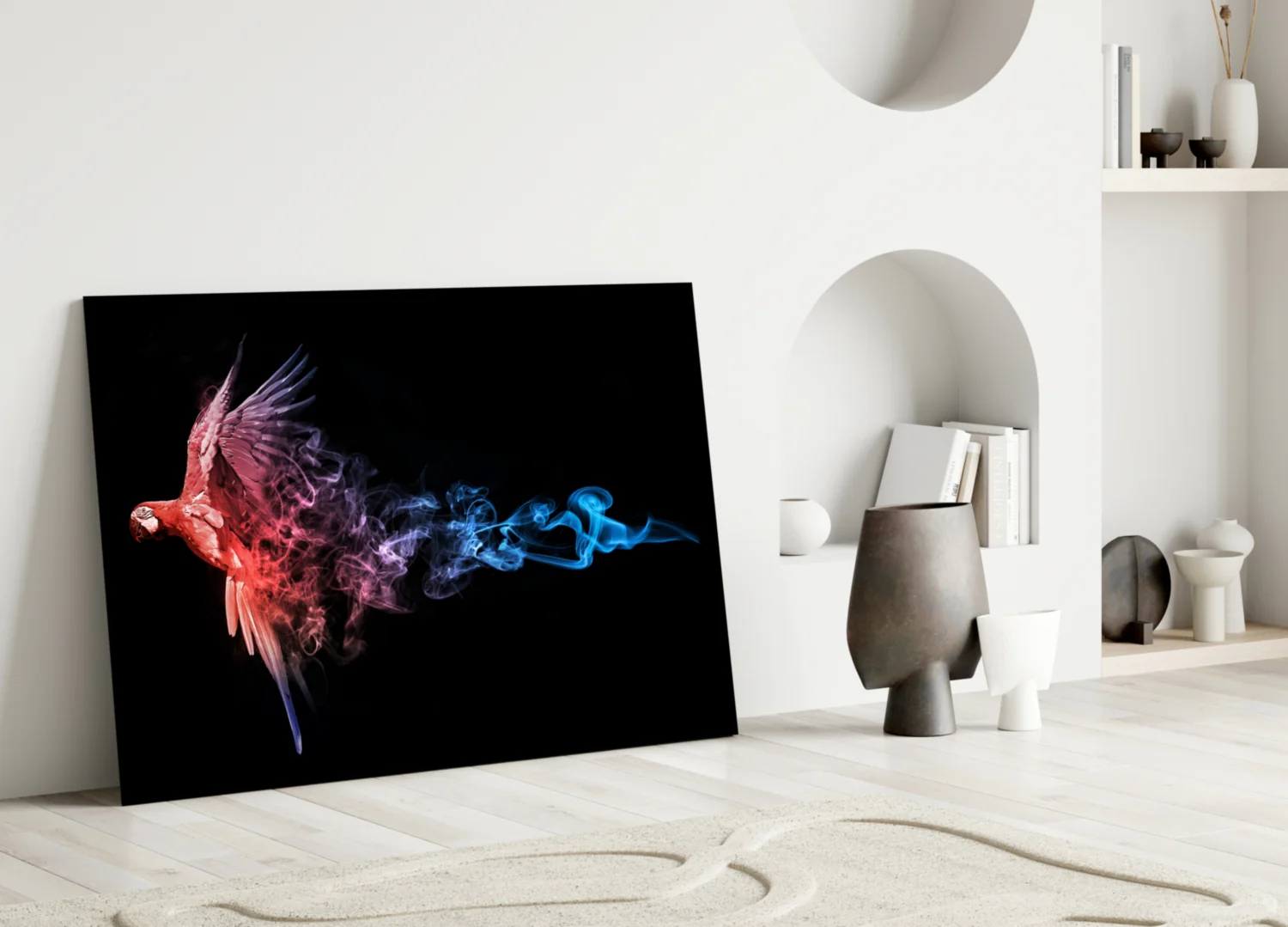 Parrot Smoke Fire Ice Glass Wall Art - Image 3