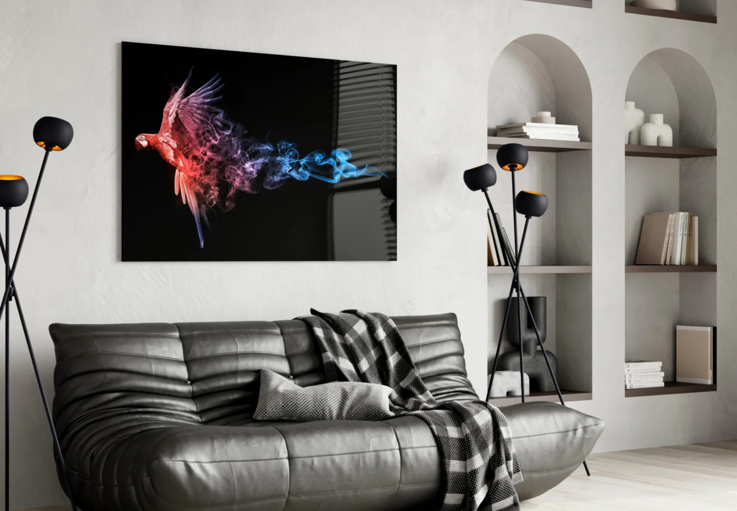Parrot Smoke Fire Ice Glass Wall Art - Image 4