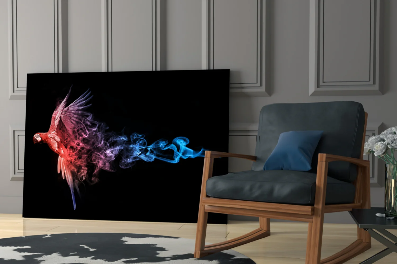 Parrot Smoke Fire Ice Glass Wall Art - Image 6