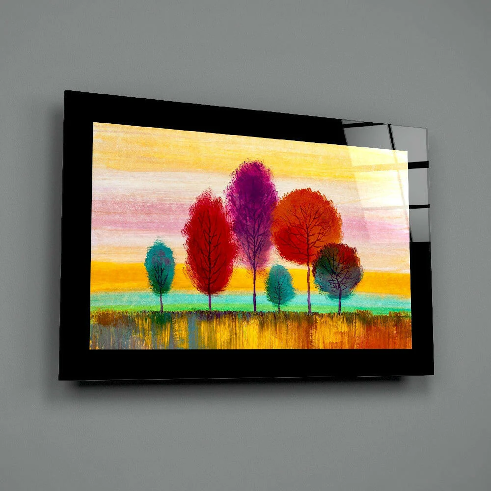 Pastel Trees Glass Wall Art - Image 2