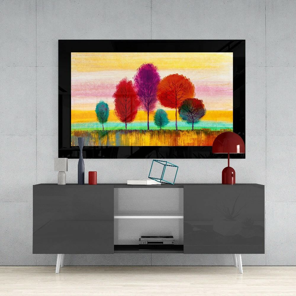 Pastel Trees Glass Wall Art - Image 4
