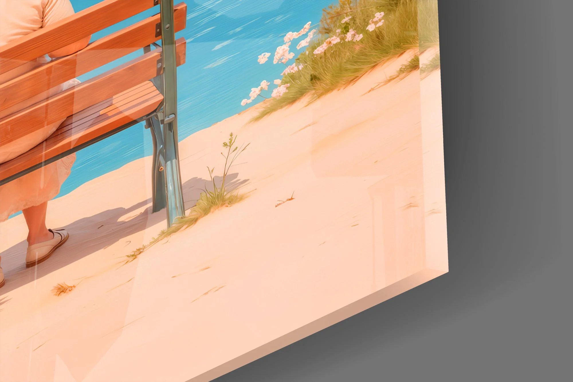 Peaceful Seaside View Glass Wall Art - Image 3