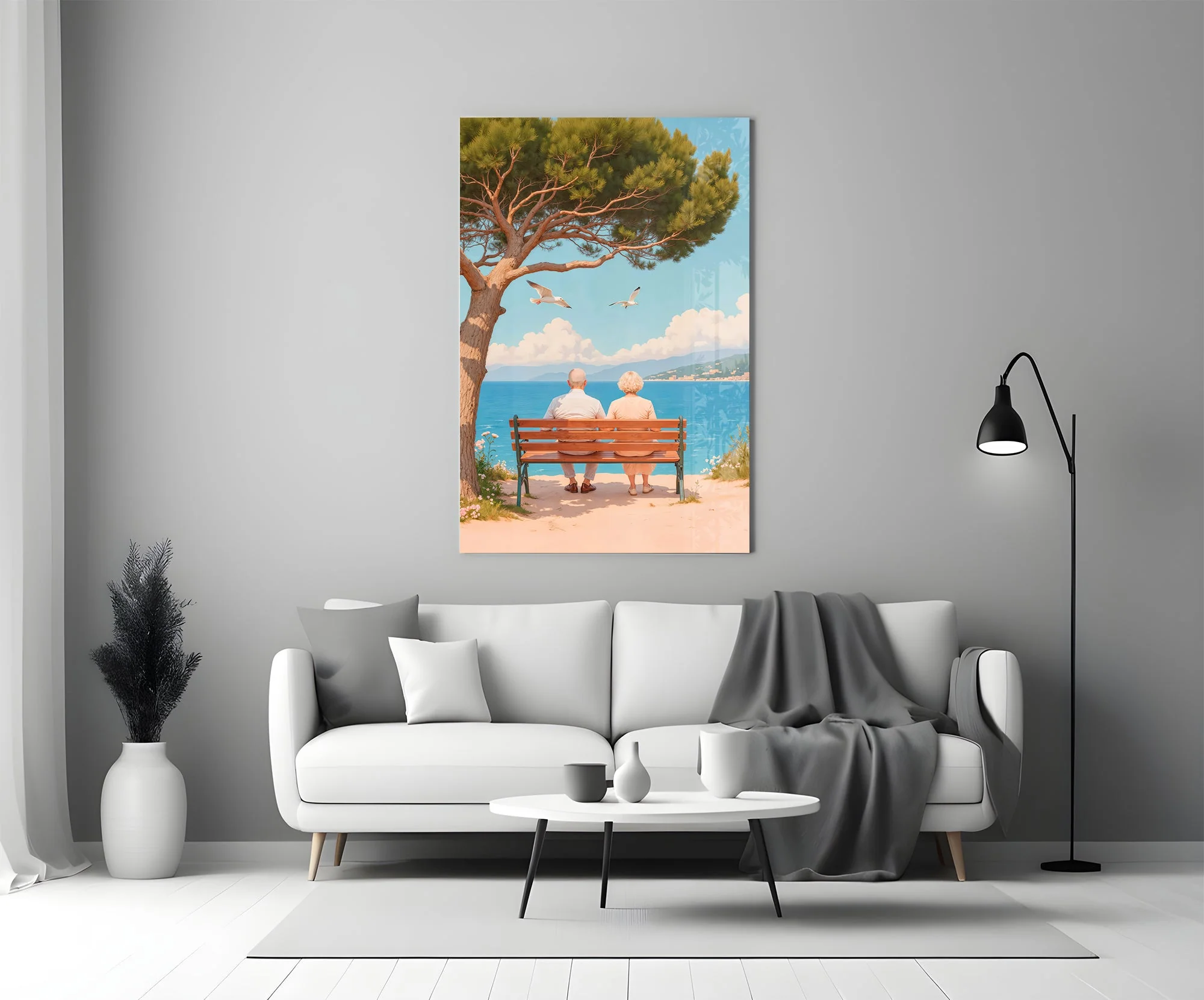 Peaceful Seaside View Glass Wall Art - Image 5