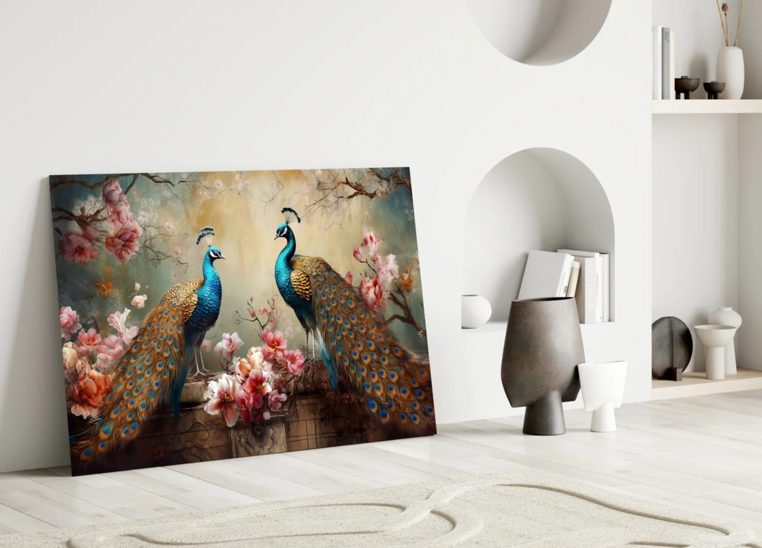 Peacock Glass Wall Art - Image 3