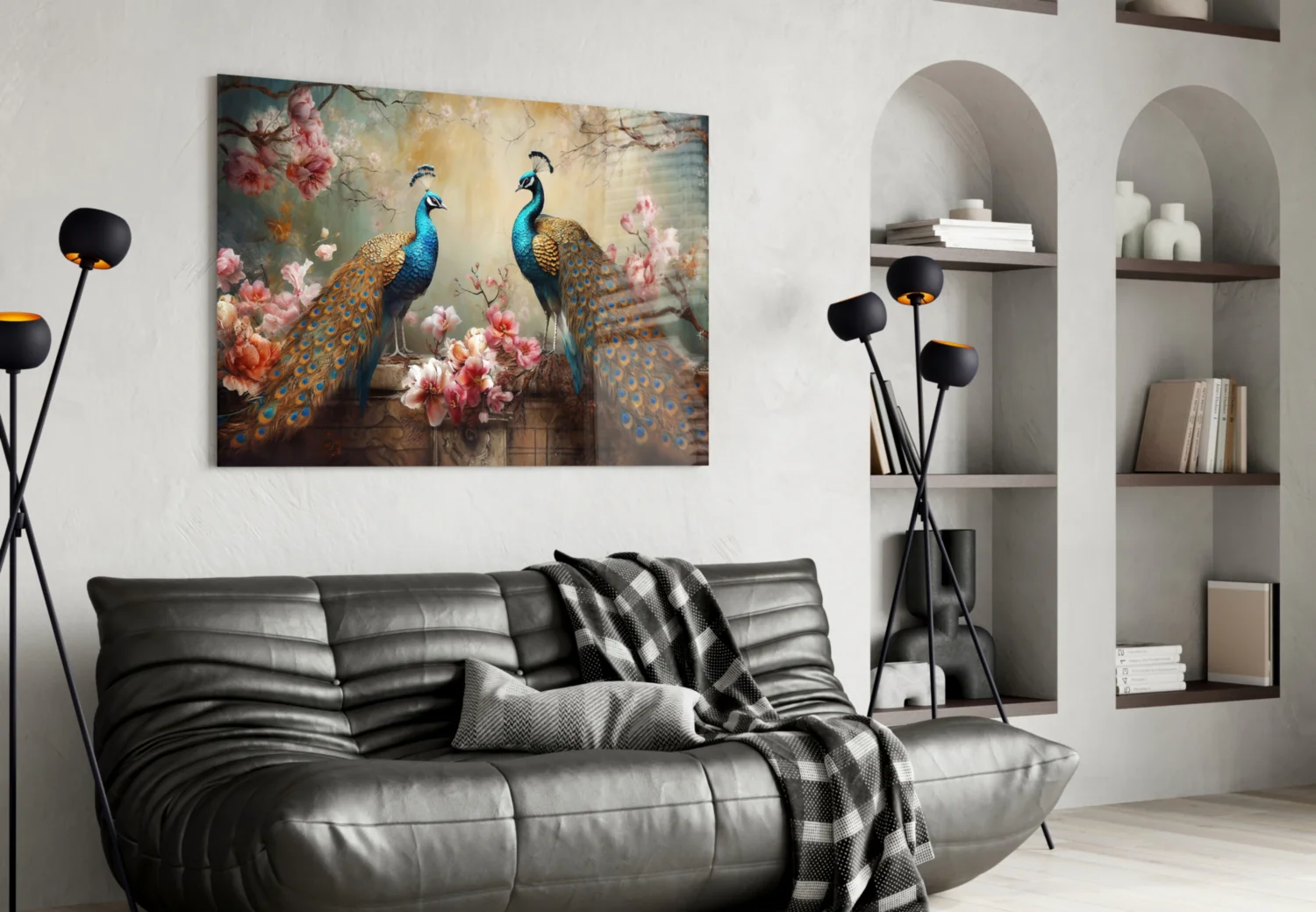 Peacock Glass Wall Art - Image 4
