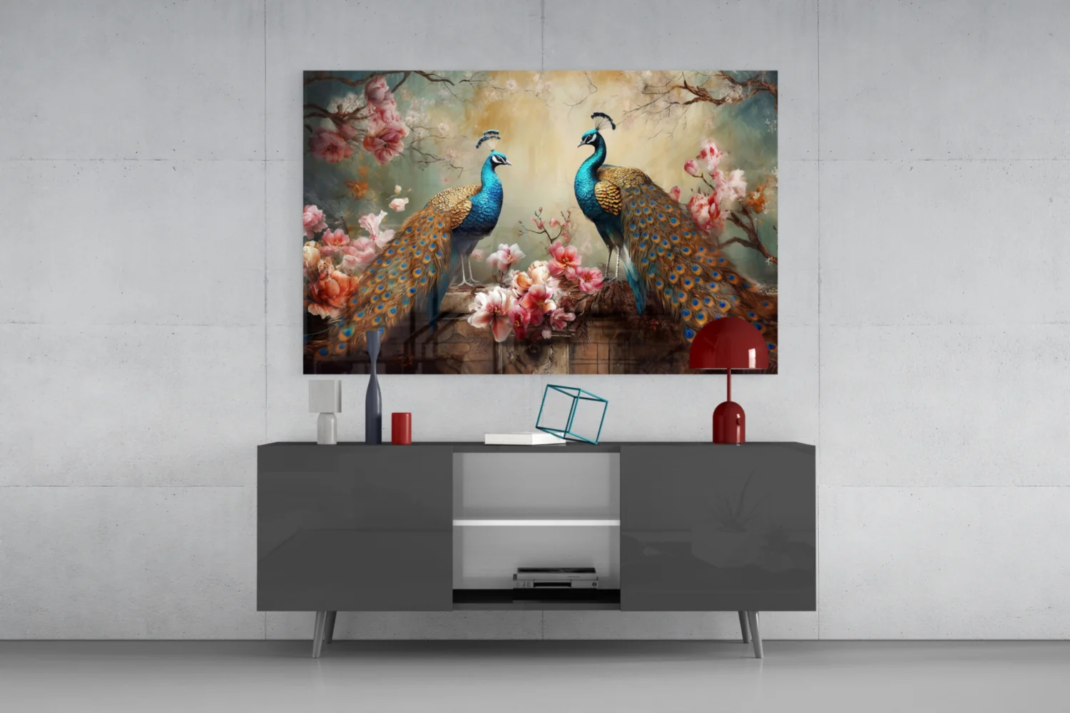 Peacock Glass Wall Art - Image 8