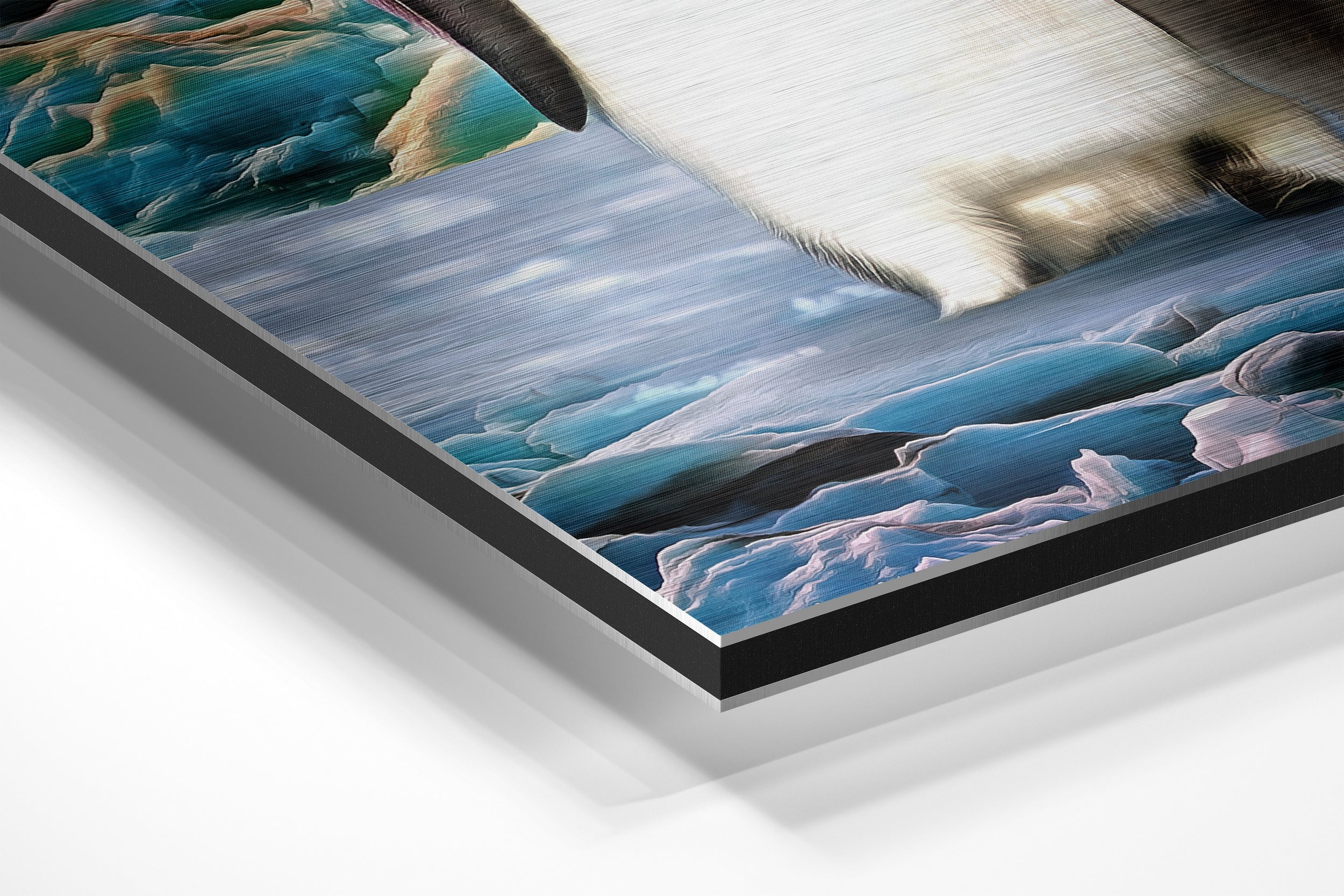 Penguin Family Brushed Aluminium Dibond Wall Art - Image 2