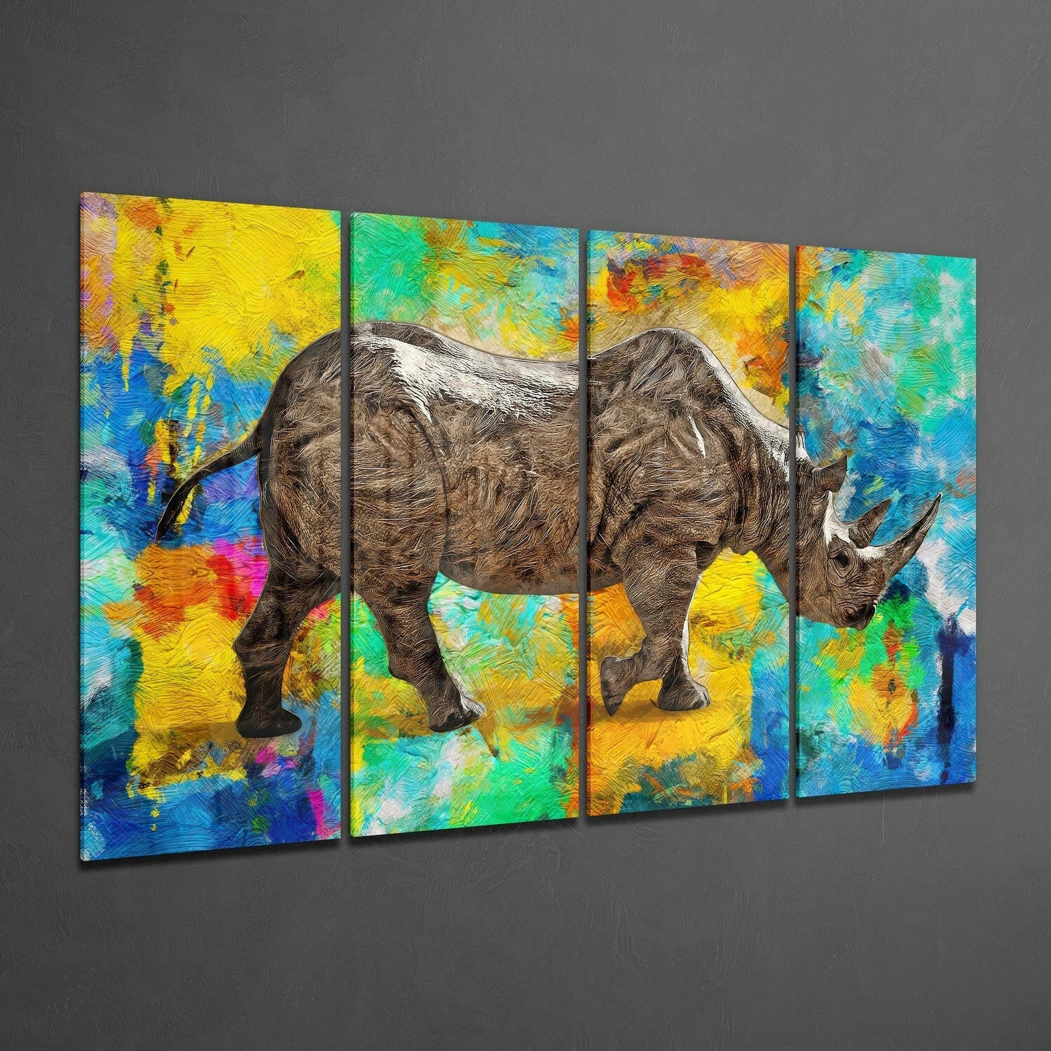 Rhino 4 Pieces Mega Glass Wall Art (59"x36") - Image 2