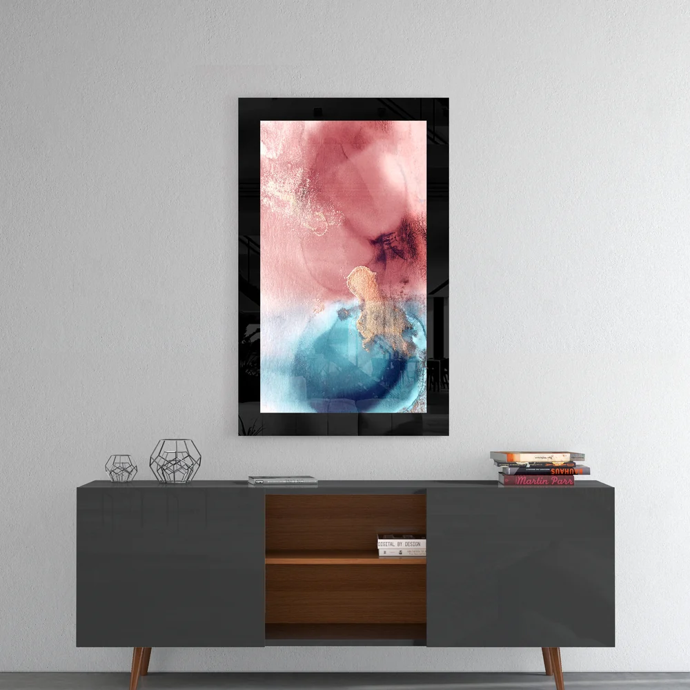 Pink and Blue Glass Wall Art - Image 4