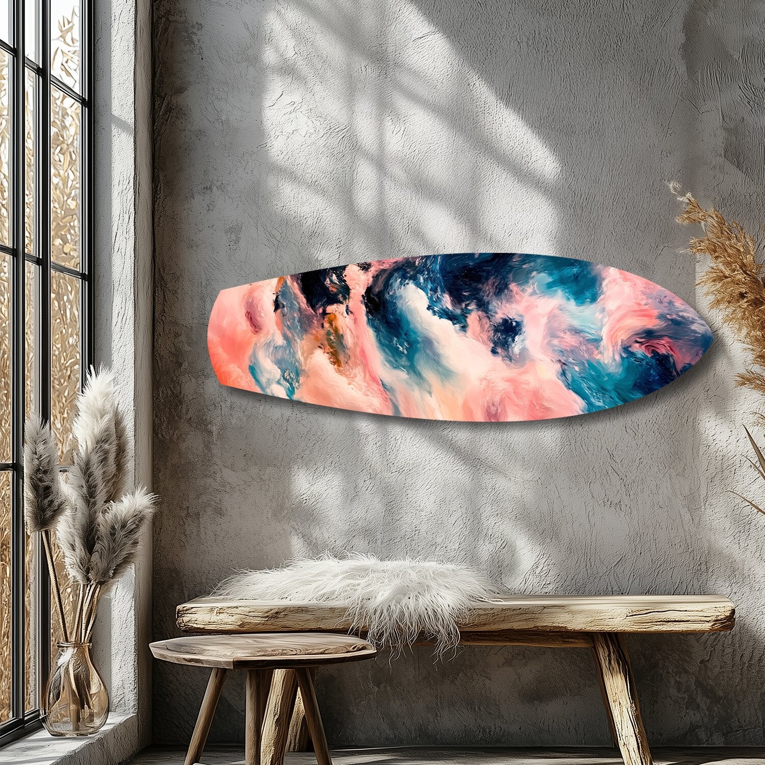 Pink and Blue Marble Swirl Glass Wall Art - Image 9