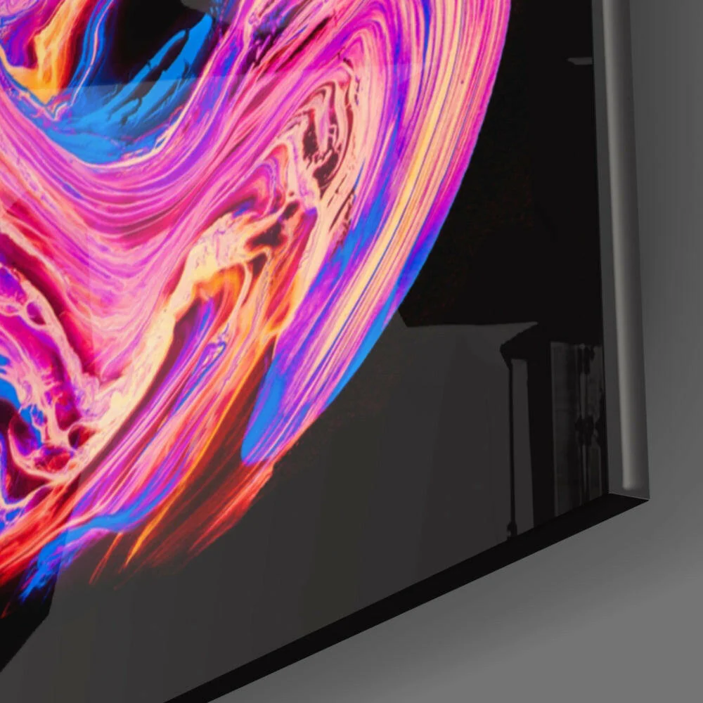 Pink and Blue Swirl Glass Wall Art - Image 3