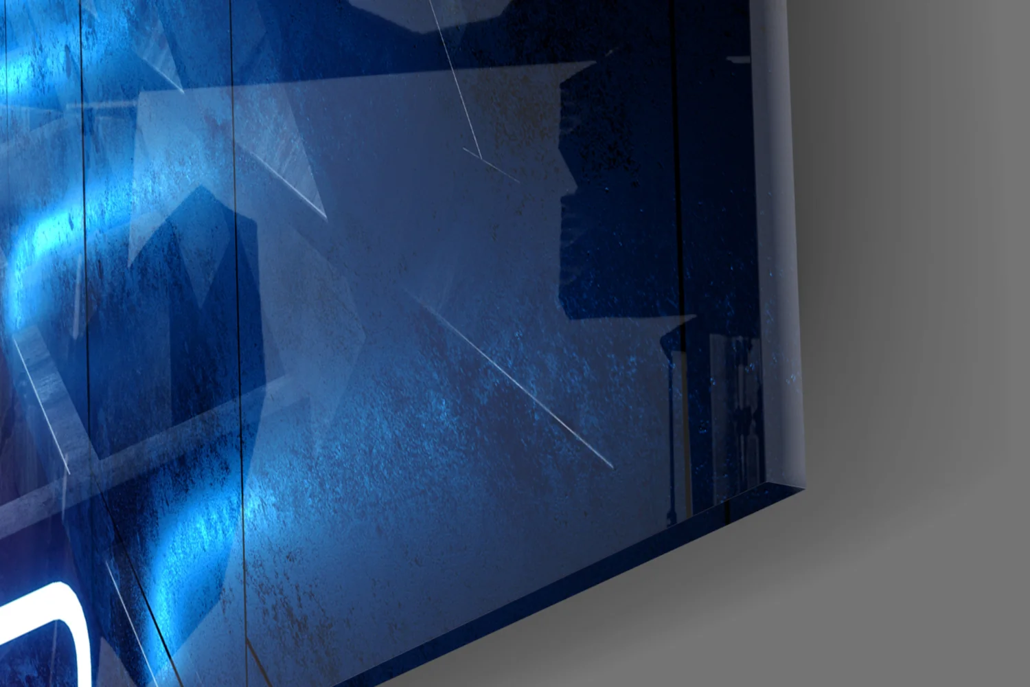 Pink Blue Neon Frame Tunnel Glass Wall Art - Image 7