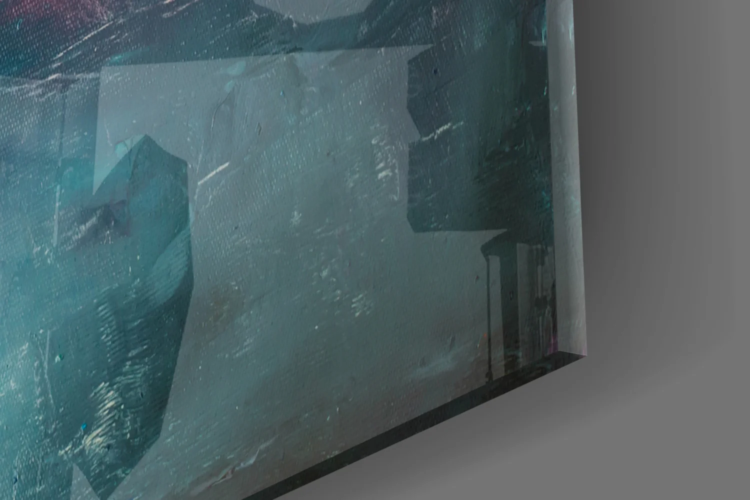 Pink Horizon Teal Abstract Glass Wall Art - Image 7