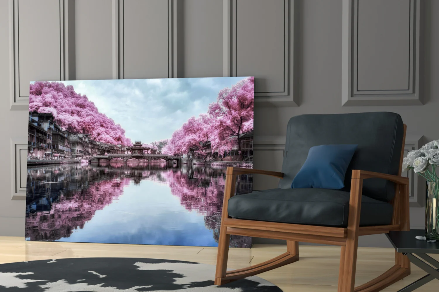 Pink Landscape Glass Wall Art - Image 6