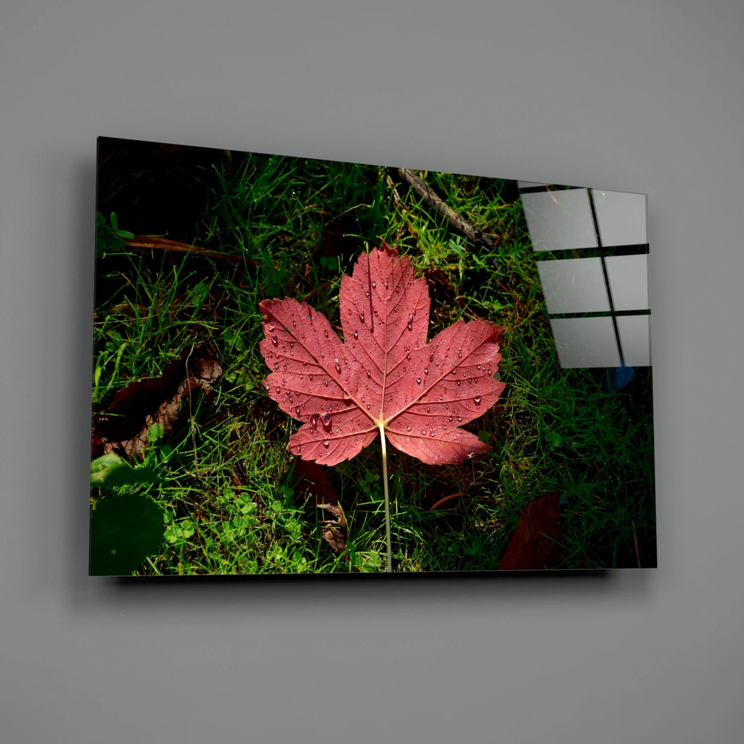Pink Leaf Glass Wall Art - Image 2