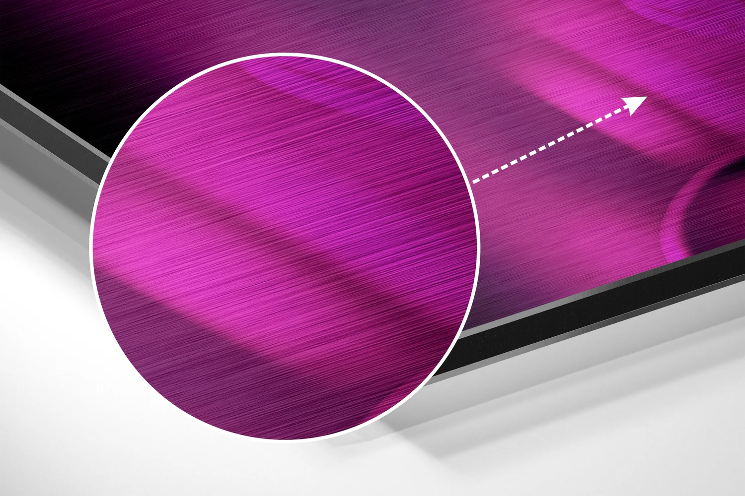 Pink Neon Monochrome Blonde Brushed Aluminum Dibond Wall Art - Image 3