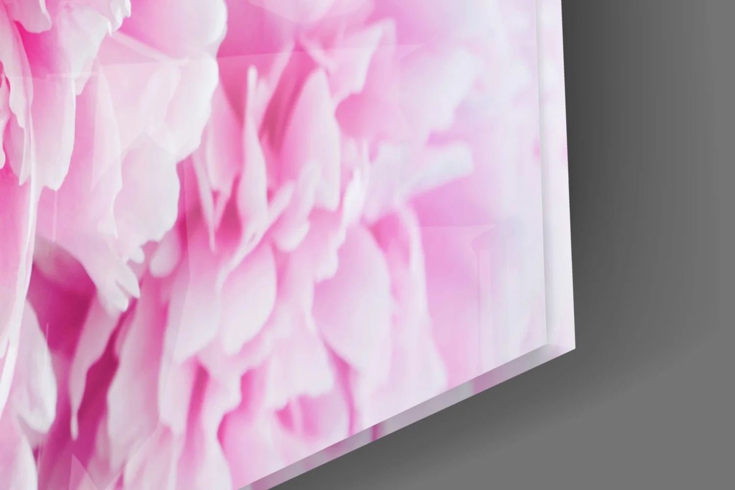 Pink Peony Bunch Teal Glass Wall Art - Image 8