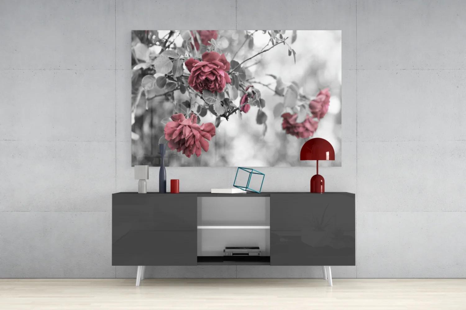 Pink Roses Glass Wall Art - Image 8