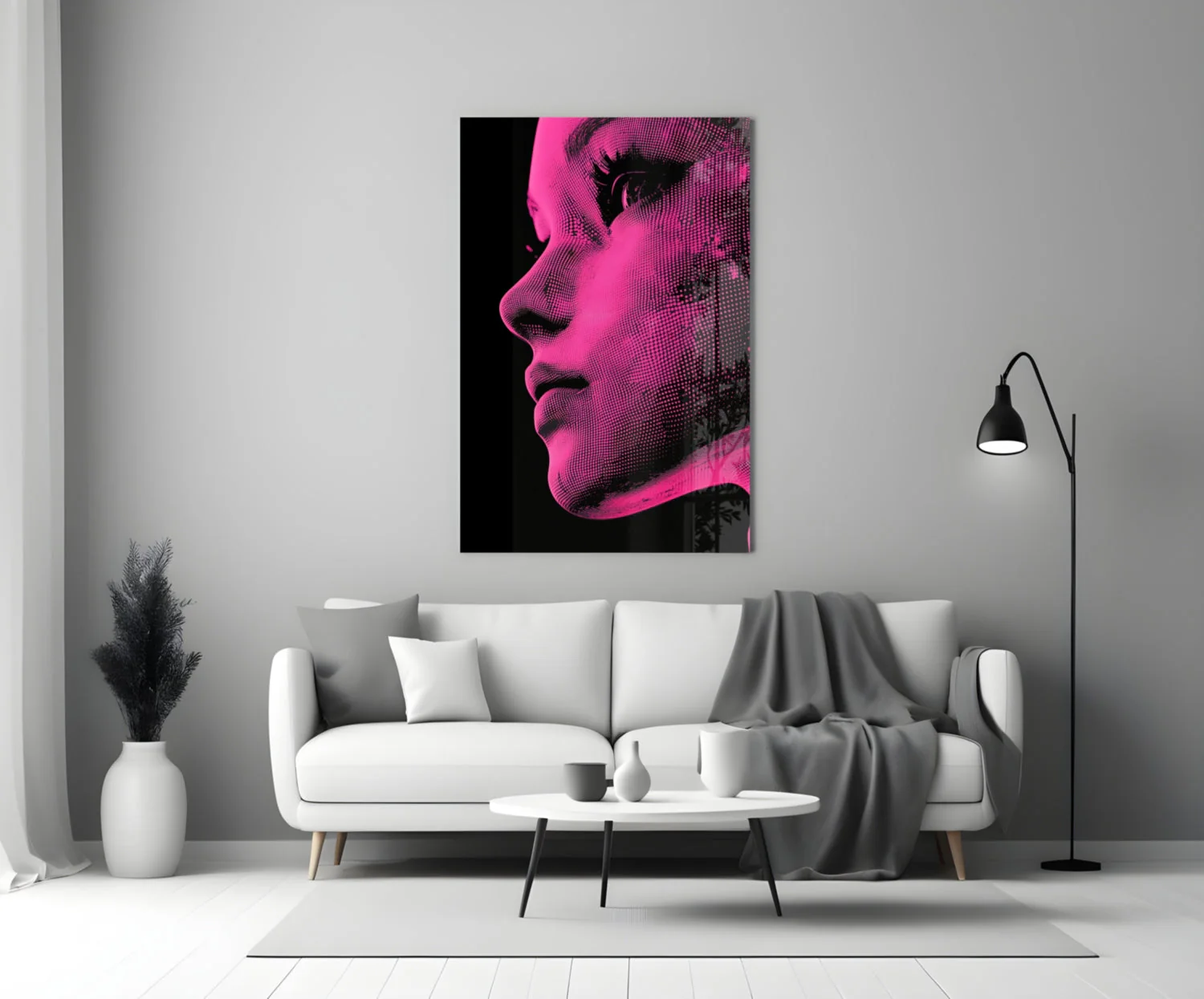 Pink with Dots Glass Wall Art || Designer Collection - Image 3