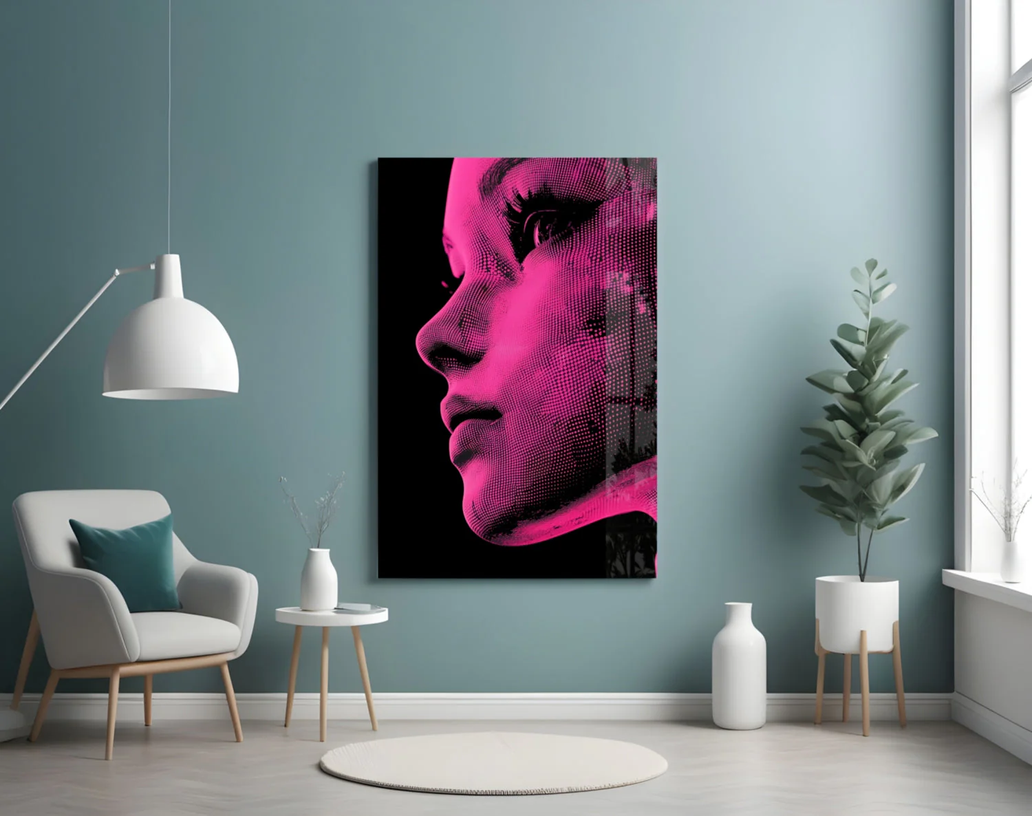 Pink with Dots Glass Wall Art || Designer Collection - Image 4