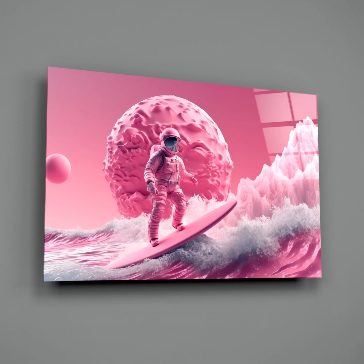 Pinky Space Glass Wall Art || Designer Collection - Image 2