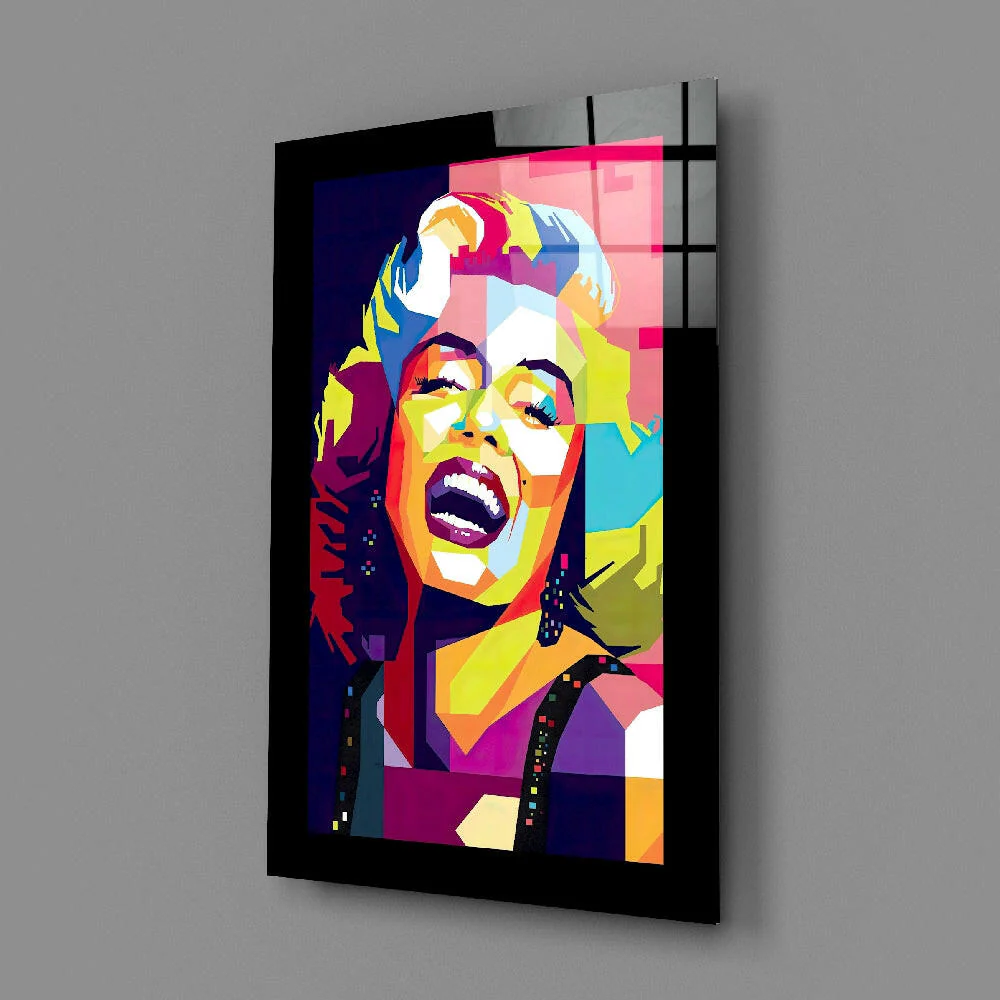Pop Art Laughing Blonde Glass Wall Art - Image 2