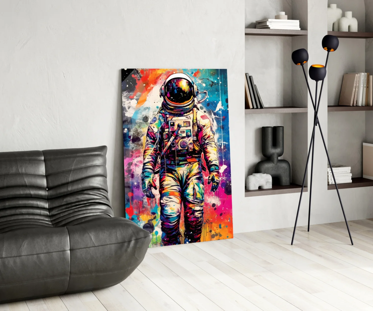 Pop Art Splash Astronaut Glass Wall Art - Image 5